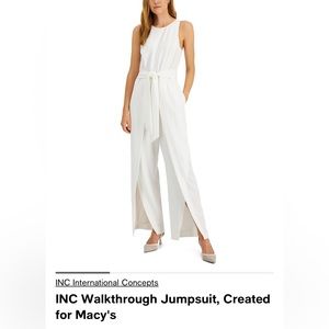 INC walkthrough jumpsuit, created for Macy’s- white, size 16.